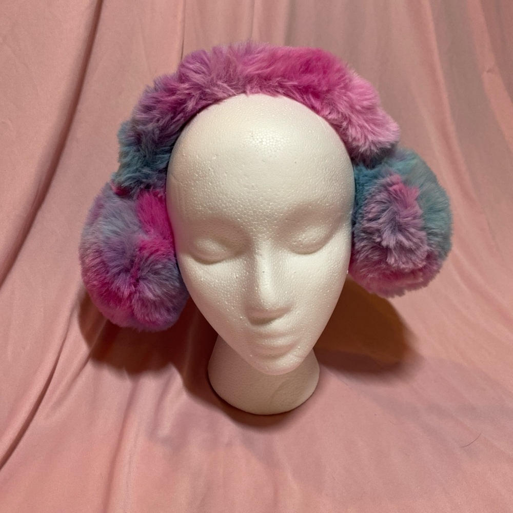 Fluffy Pink and Blue Earmuffs